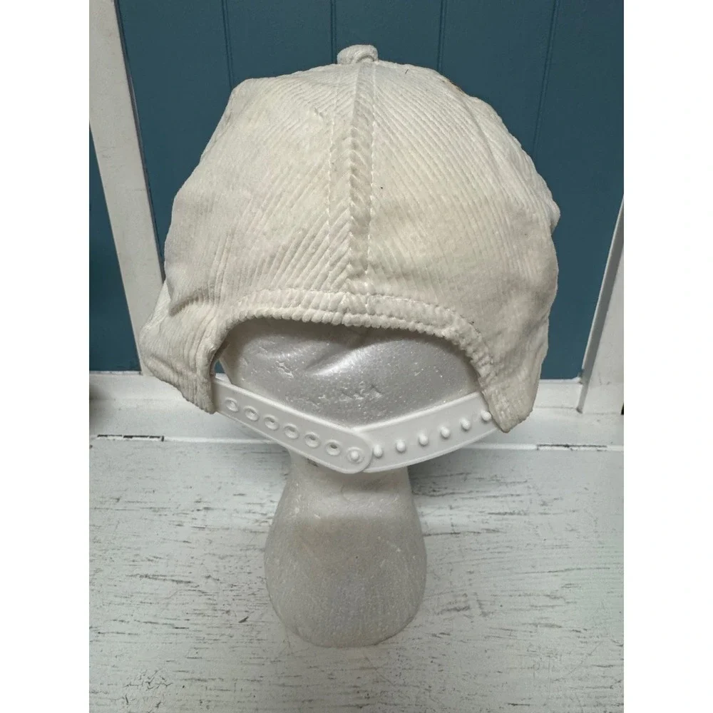 Vintage‎ Trappers Just Say No Corduroy Snapback Hat True Value Cream Red Hat